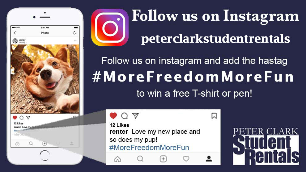 Follow @peterclarkstudentrentals on instagram